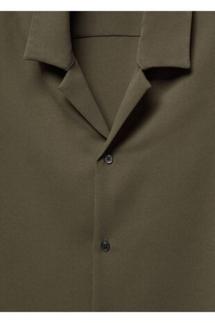 پیراهن خاکی مردانه مانگو 57069218