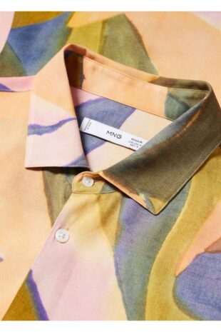 پیراهن نارنجی مردانه مانگو 57092503