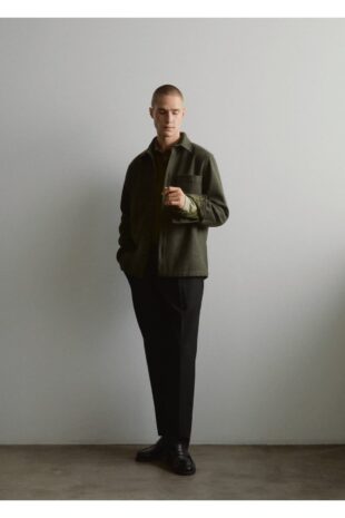 کت منگو خاکی مردانه مانگو 67040633