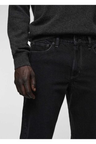 شلوارک منگو سیاه فاق نرمال مردانه مانگو 67010631