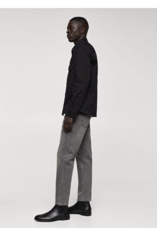 شلوارک منگو خاکستری فاق نرمال مردانه مانگو 67010632