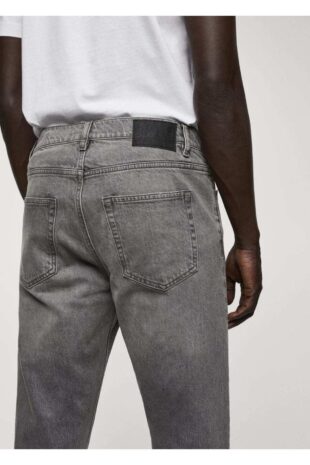 شلوارک منگو خاکستری فاق نرمال مردانه مانگو 67010632