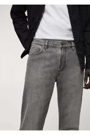 شلوارک منگو خاکستری فاق نرمال مردانه مانگو 67010632