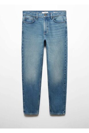 شلوارک منگو آبی فاق نرمال مردانه مانگو 67010635