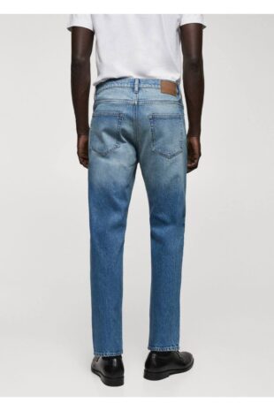 شلوارک منگو آبی فاق نرمال مردانه مانگو 67010635