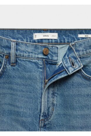 شلوارک منگو آبی فاق نرمال مردانه مانگو 67010635