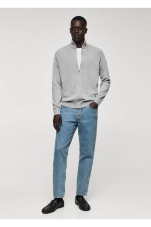 شلوارک منگو آبی فاق نرمال مردانه مانگو 67030627