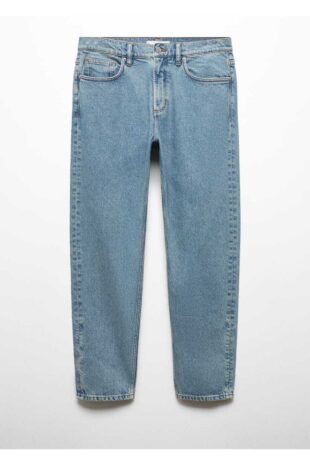 شلوارک منگو آبی فاق نرمال مردانه مانگو 67030627