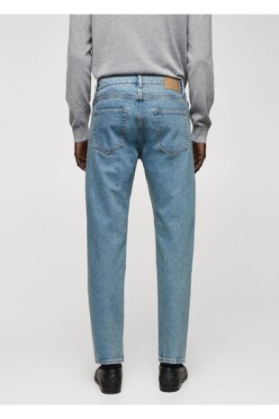 شلوارک منگو آبی فاق نرمال مردانه مانگو 67030627