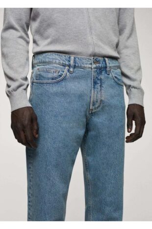 شلوارک منگو آبی فاق نرمال مردانه مانگو 67030627