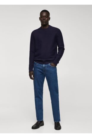 شلوارک منگو آبی فاق نرمال مردانه مانگو 67010630