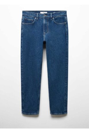 شلوارک منگو آبی فاق نرمال مردانه مانگو 67010630