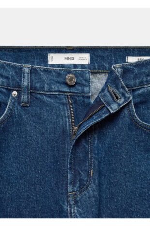 شلوارک منگو آبی فاق نرمال مردانه مانگو 67010630