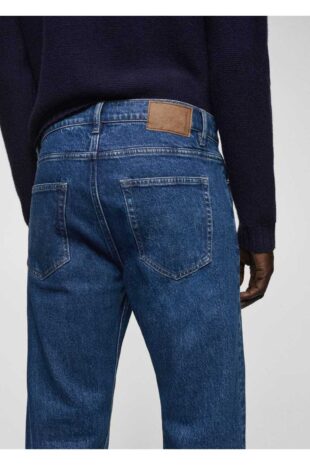 شلوارک منگو آبی فاق نرمال مردانه مانگو 67010630