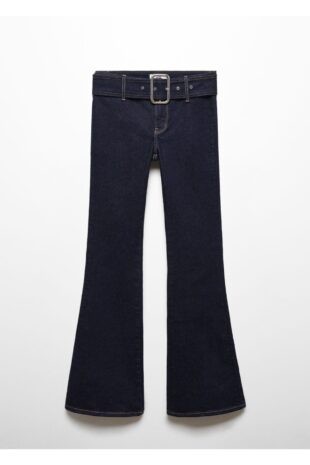 شلوارک منگو آبی فاق نرمال زنانه مانگو 67090479