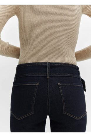 شلوارک منگو آبی فاق نرمال زنانه مانگو 67090479