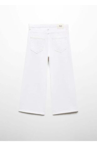 شلوارک منگو سفید فاق نرمال دخترانه مانگو 67080463