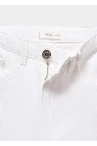 شلوارک منگو سفید فاق نرمال دخترانه مانگو 67080463