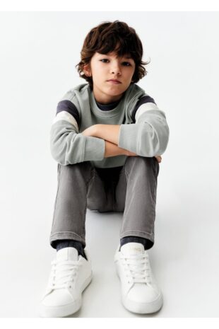 شلوارک منگو خاکستری فاق نرمال پسرانه مانگو 67080673