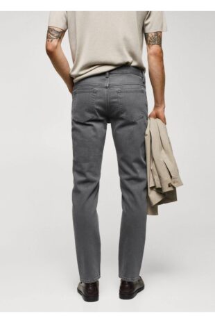 جین منگو خاکستری فاق نرمال مردانه مانگو 57010690