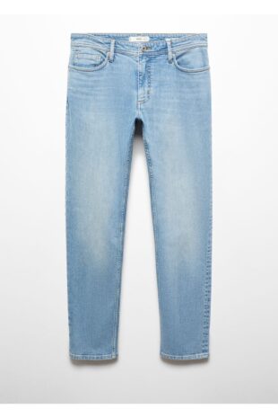 شلوارک منگو آبی فاق نرمال مردانه مانگو 67030621