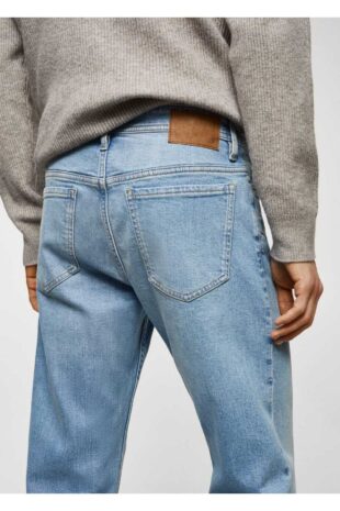 شلوارک منگو آبی فاق نرمال مردانه مانگو 67030621