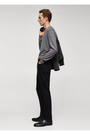 شلوارک منگو سیاه فاق نرمال مردانه مانگو 67030622