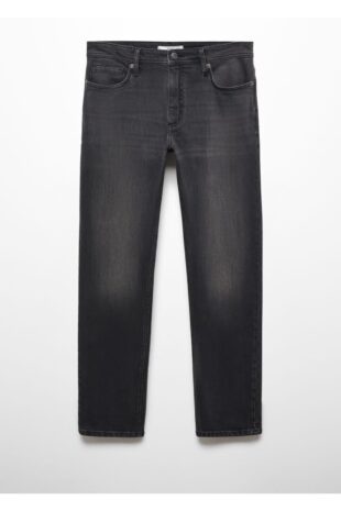 شلوارک منگو خاکستری فاق نرمال مردانه مانگو 67030625