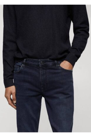 شلوارک منگو لاجورد فاق نرمال مردانه مانگو 67040270