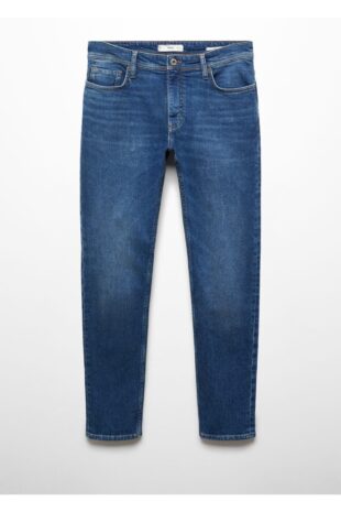 شلوارک منگو آبی فاق نرمال مردانه مانگو 67050619