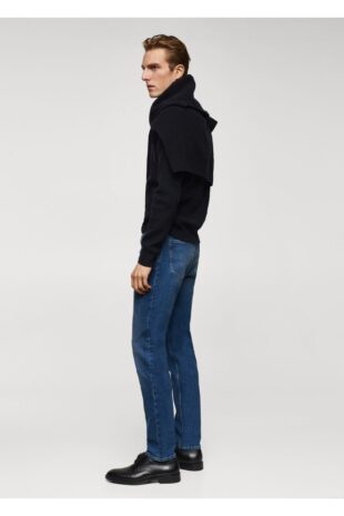 شلوارک منگو آبی فاق نرمال مردانه مانگو 67050619