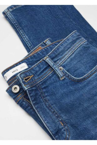 شلوارک منگو آبی فاق نرمال مردانه مانگو 67050619