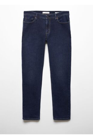 شلوارک منگو آبی فاق نرمال مردانه مانگو 67090618