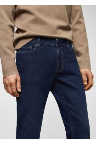 شلوارک منگو آبی فاق نرمال مردانه مانگو 67090618