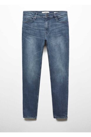 شلوارک منگو آبی فاق نرمال مردانه مانگو 67010636