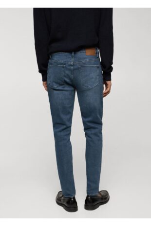 شلوارک منگو آبی فاق نرمال مردانه مانگو 67010636