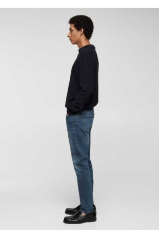 شلوارک منگو آبی فاق نرمال مردانه مانگو 67010636