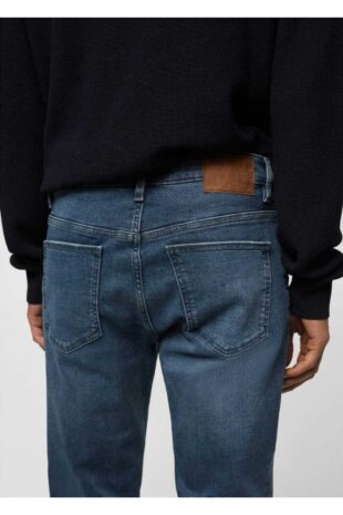 شلوارک منگو آبی فاق نرمال مردانه مانگو 67010636