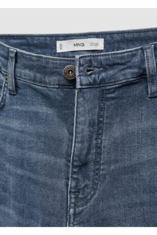 شلوارک منگو آبی فاق نرمال مردانه مانگو 67010636