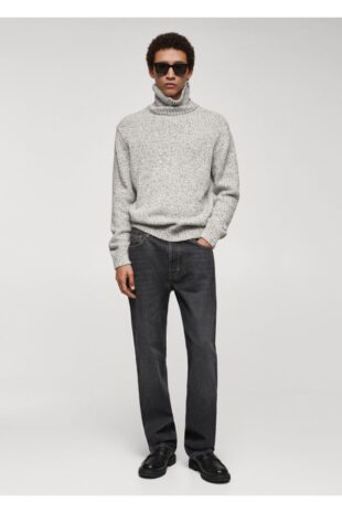 شلوارک منگو خاکستری فاق نرمال مردانه مانگو 67010643