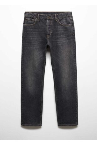 شلوارک منگو خاکستری فاق نرمال مردانه مانگو 67010643