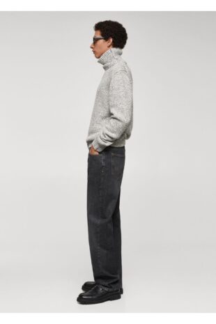 شلوارک منگو خاکستری فاق نرمال مردانه مانگو 67010643