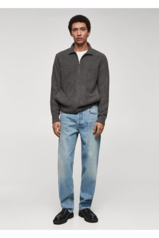 شلوارک منگو آبی فاق نرمال مردانه مانگو 67010644