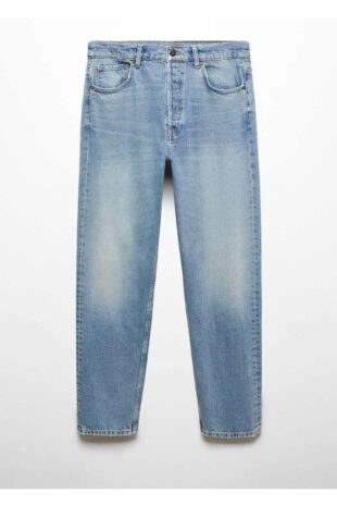 شلوارک منگو آبی فاق نرمال مردانه مانگو 67010644