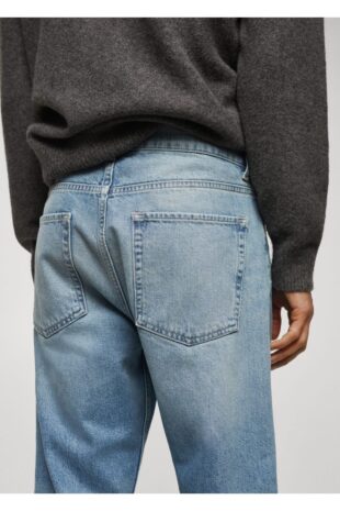 شلوارک منگو آبی فاق نرمال مردانه مانگو 67010644