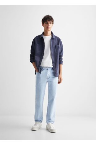 شلوارک منگو متالیک فاق نرمال مردانه مانگو 67070658