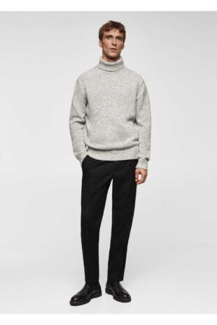 بافت منگو خاکستری مردانه مانگو 67010646