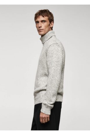 بافت منگو خاکستری مردانه مانگو 67010646