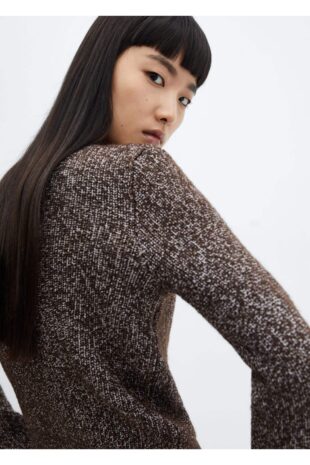 بافت منگو قهوه ای زنانه مانگو 57007760