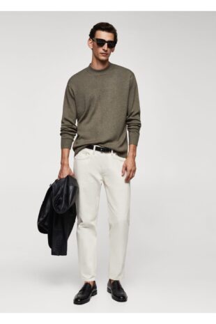 بافت منگو قهوه ای مردانه مانگو 57009408